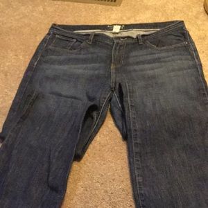 Dark indigo slightly distressed jeans